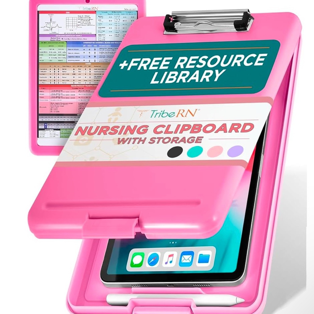 Pink Tribe RN clipboard.